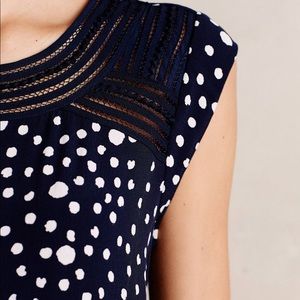 Anthro Meadow Rue Sanna Polka Dot Blouse